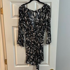 Free People Black and White Floral Dress